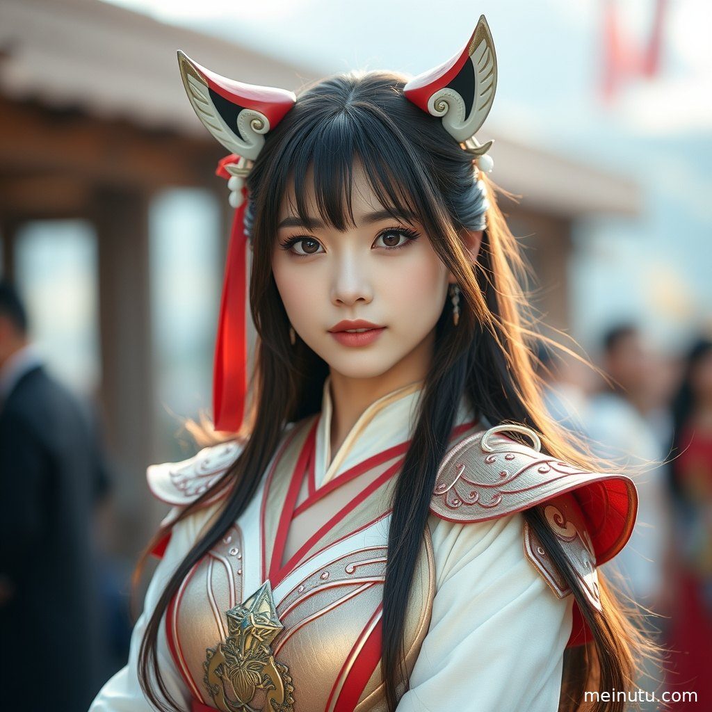 高清Cosplay二次元图集，成年女子在街头进行全身构图的拍摄，暖色侧光下尽显角色魅力。