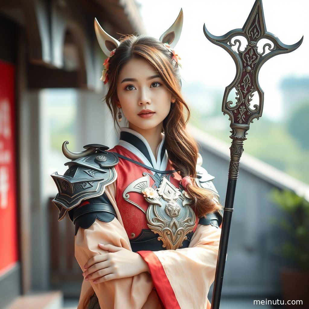 柔和的逆光勾勒出cosplay角色的轮廓，画面充满艺术感。