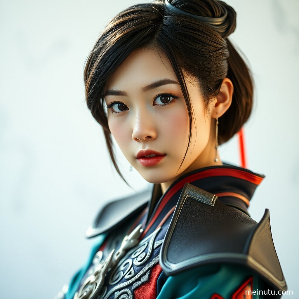 暖色侧光下的全身Cosplay肖像，突显了角色扮演的魅力与细节。