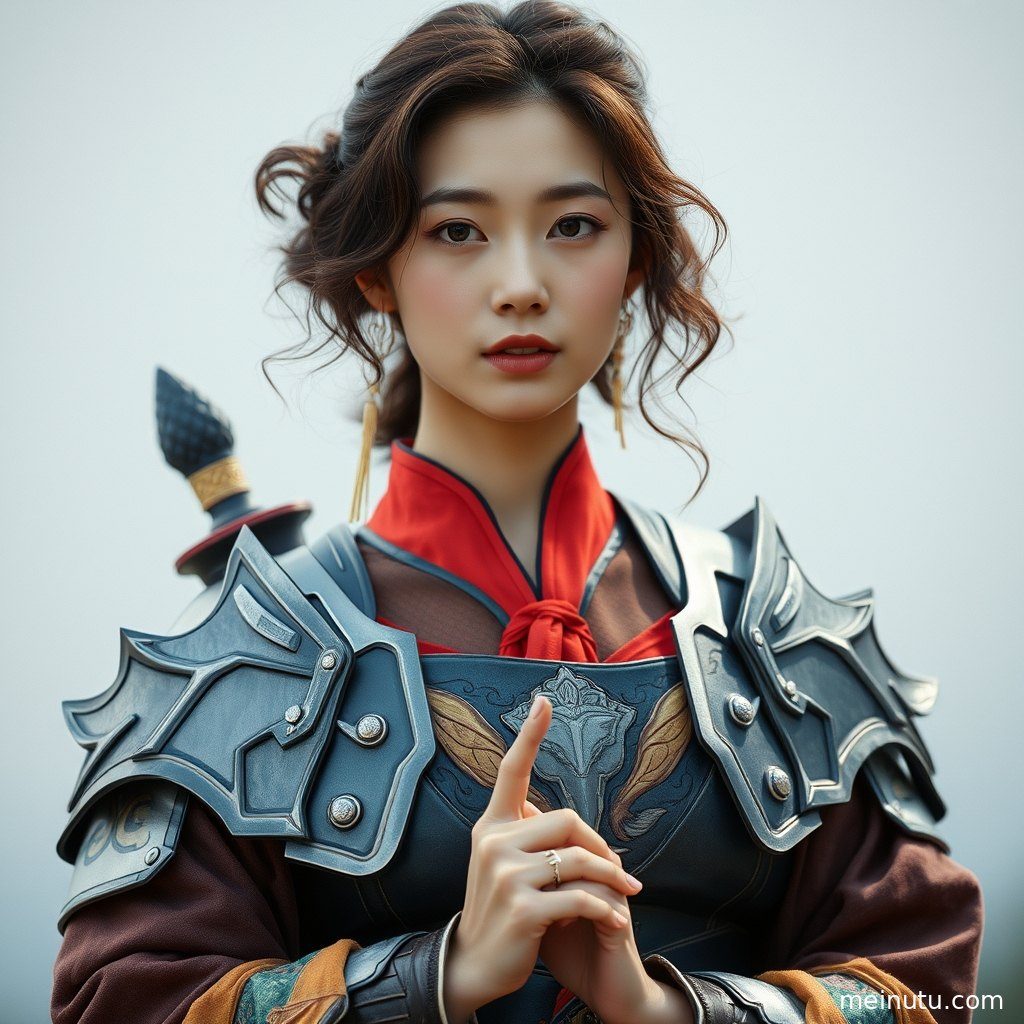 黄昏时分，阴天漫射光下的Cosplay场景，成年女子全身出镜，画面细腻唯美。
