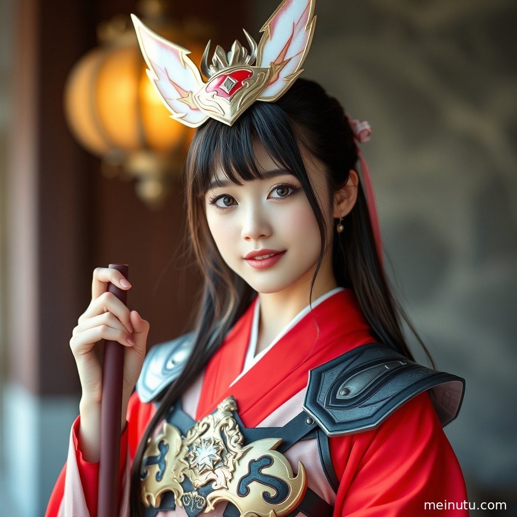 晨光透过窗户洒在Cosplay场景中，营造出宁静而梦幻的氛围。