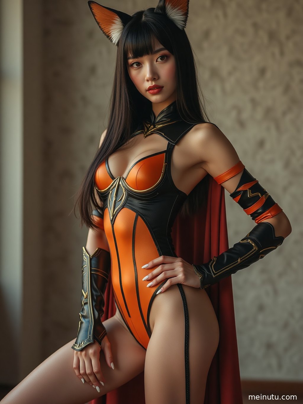自然光勾勒出Cosplay角色的轮廓，极简棚拍展现艺术美感。