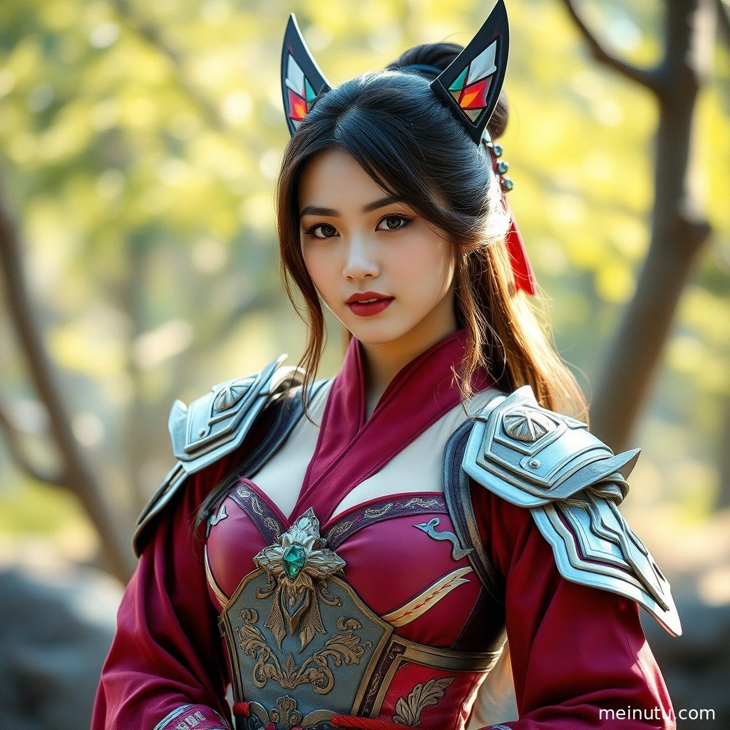 成年女性coser身着精致服装，在室内柔光下展现角色魅力。