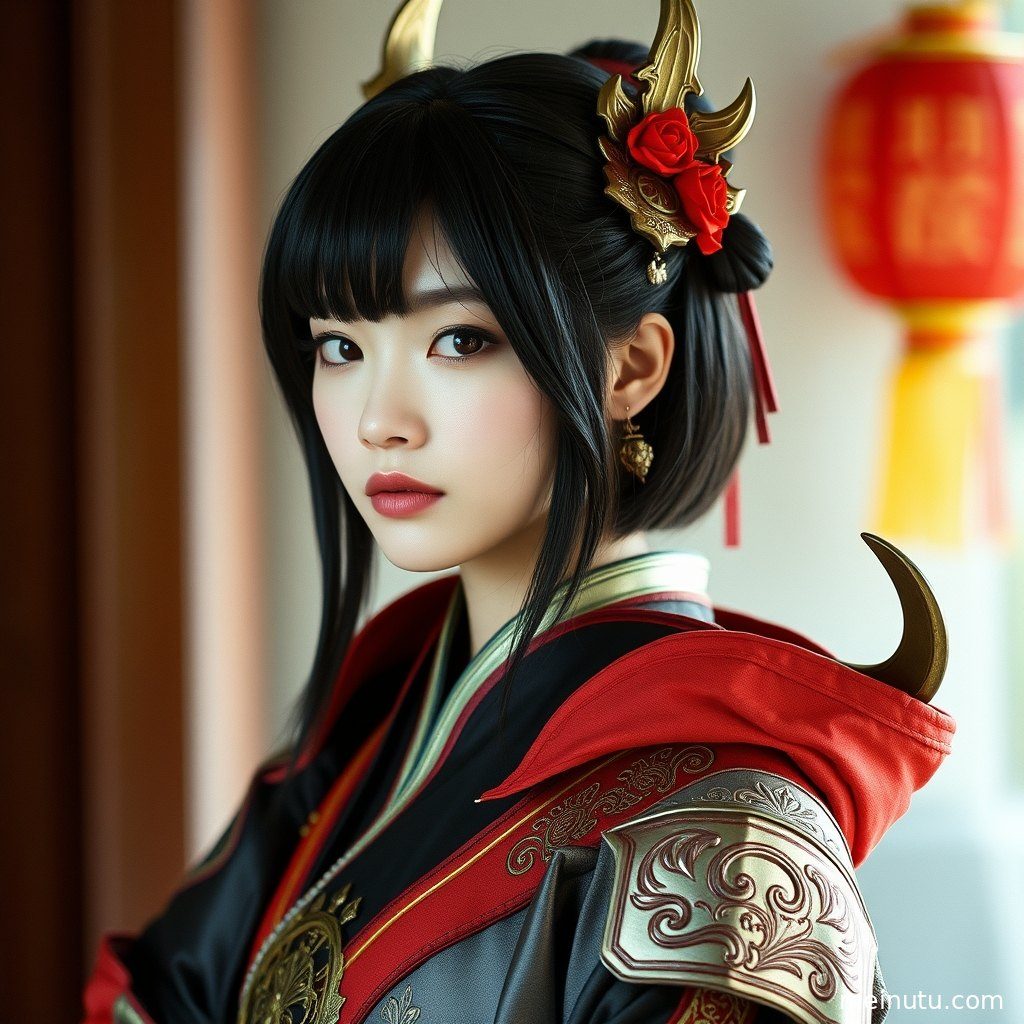 Cosplay漫展街拍，全身构图展示了Coser的精美服装与现场氛围。