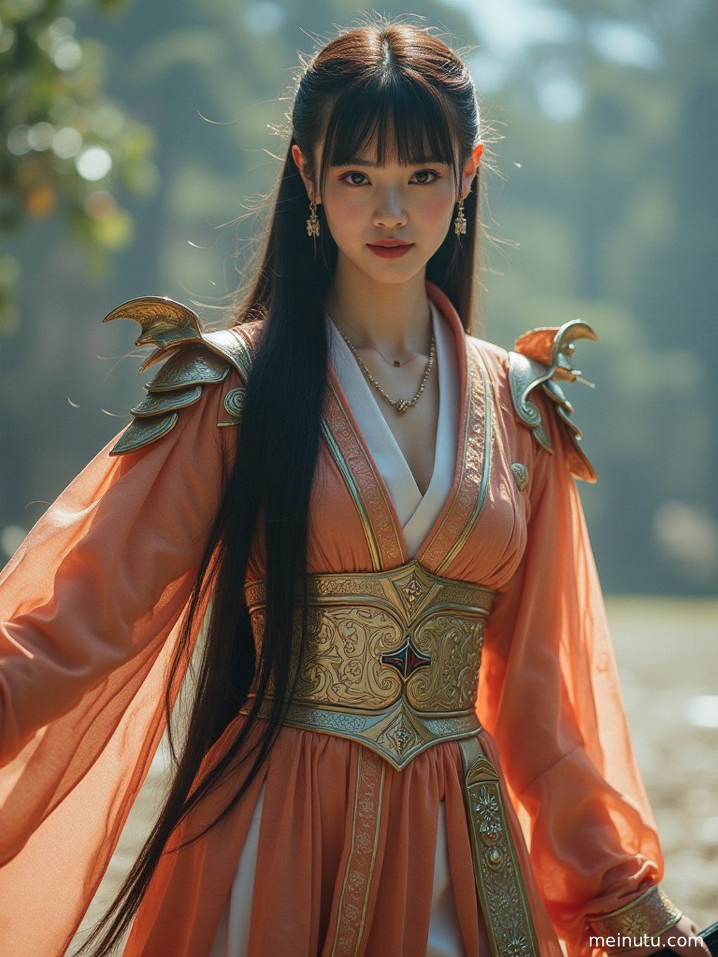 细腻的光影捕捉，突出成年女性角色服装的质感与设计感。