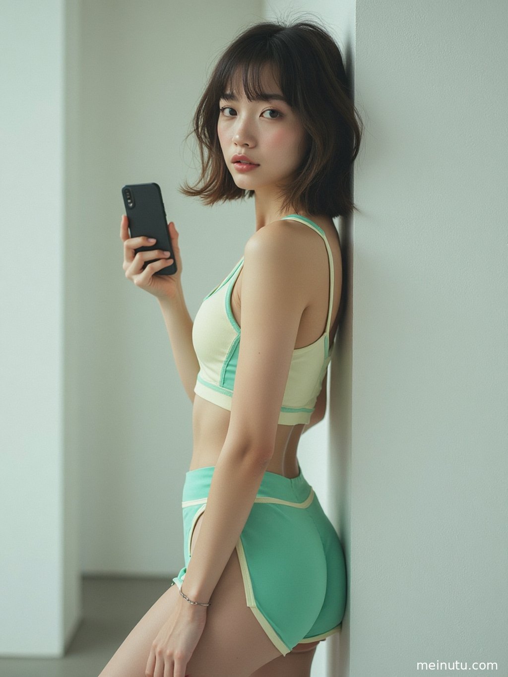 电影感十足的光影效果，将大码瑜伽服的魅力与窗边的宁静氛围完美融合。