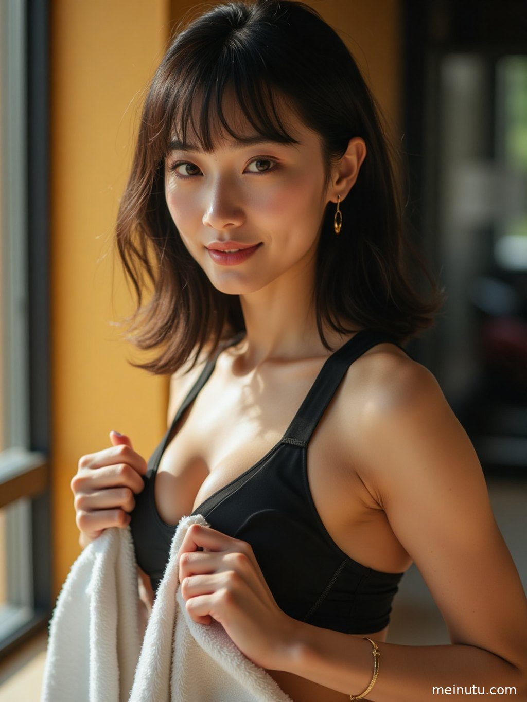 整组写真构图讲究，光线运用巧妙，展现出宽松瑜伽服的休闲与健身之美。