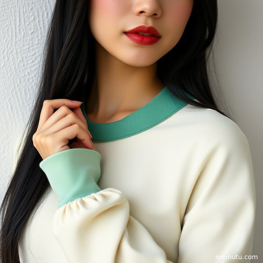 自然光下的成年女性，眼神宁静，光影过渡自然。