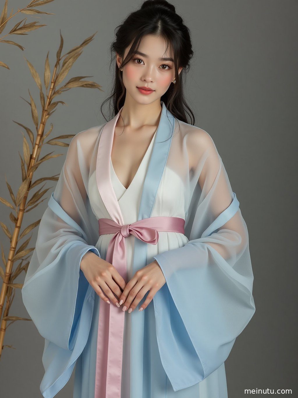 整组汉服唐制写真图集展示，自然光下的极简棚拍风格，呈现东方古典韵味。