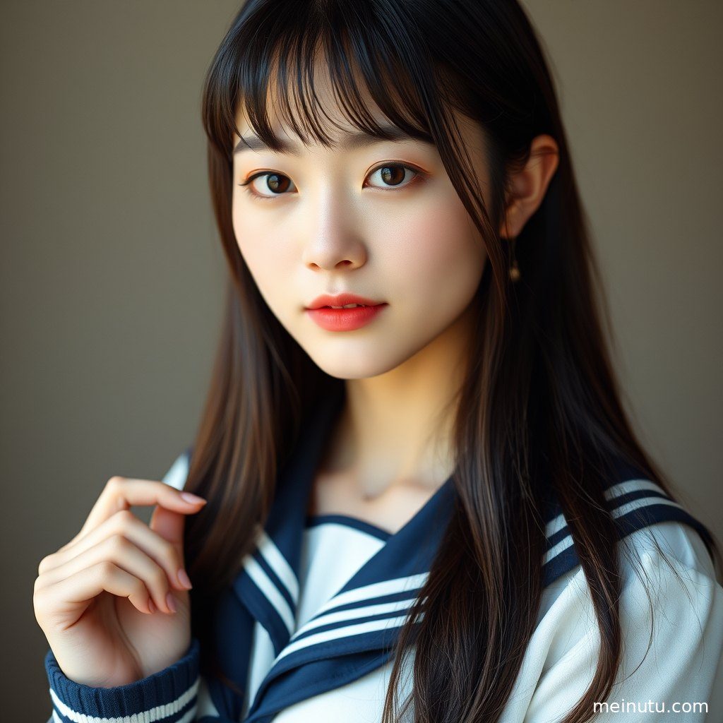 水手服JK 海边 自然光 半身构图 · 高清写真图集近景细节展示服饰面料、配色与画面质感。
