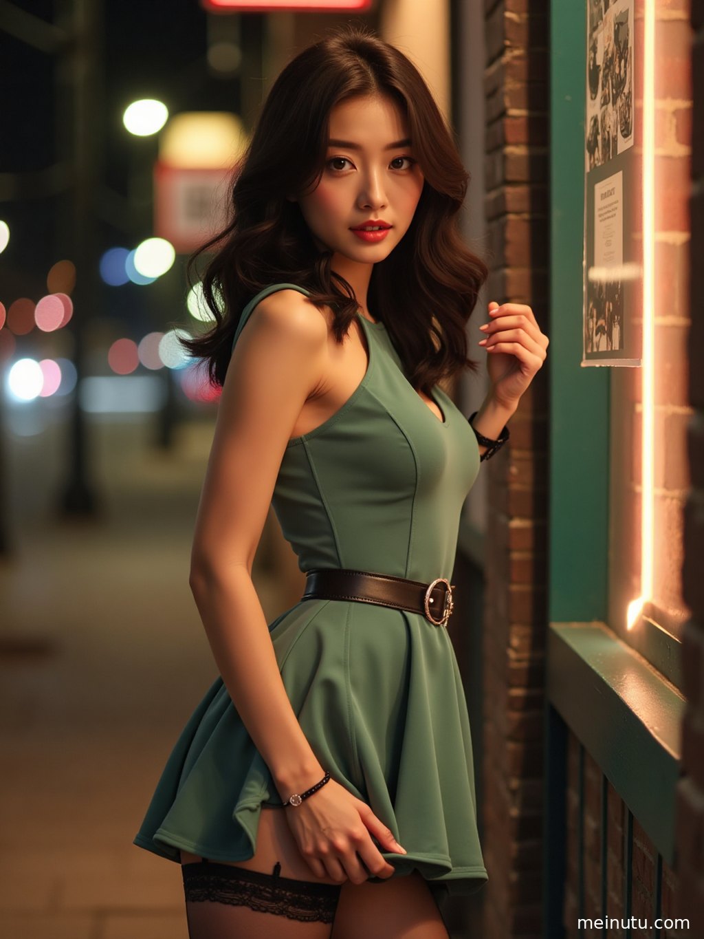 近景镜头下，丝袜与肌肤的细腻触感在柔和光线下得到完美呈现。