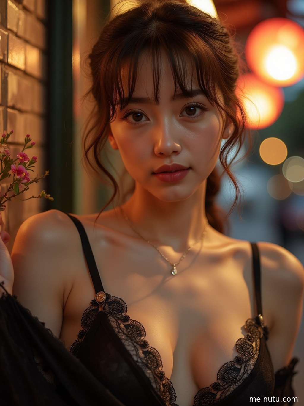 特写镜头下，光线穿过窗户，在她发丝和肌肤上跳跃，细节生动。