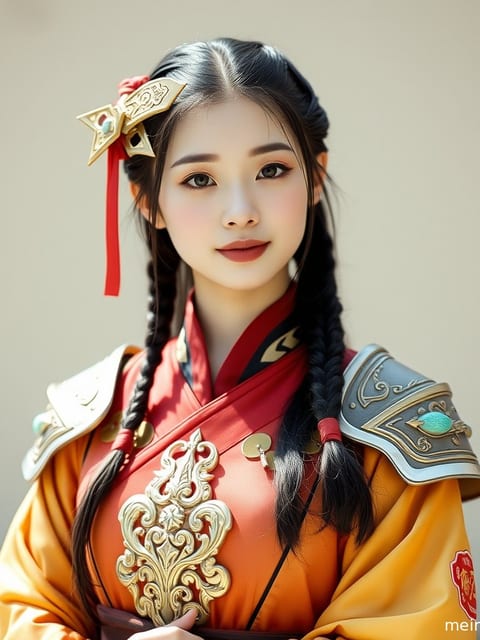 奇幻角色成年女性在海边沐浴自然光，半身肖像特写。
