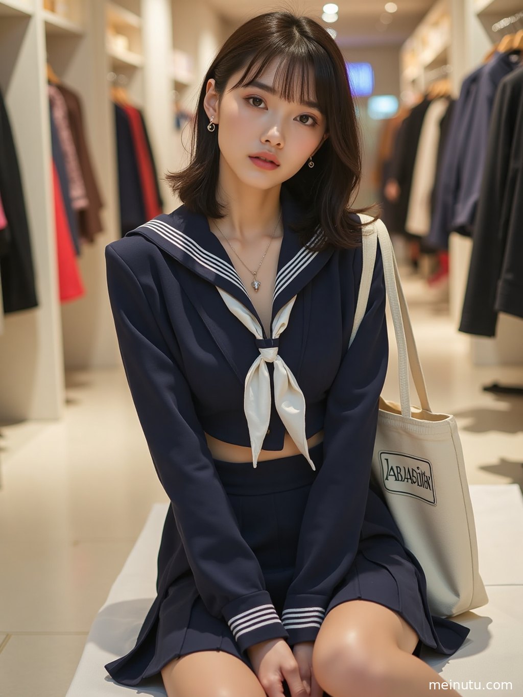 JK制服鞋在自然光下呈现干净利落的极简棚拍效果。